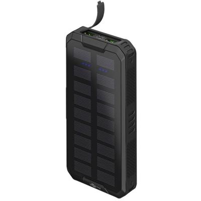 Goobay - Solar Powerbank 20000 mAh LiPo Schwarz Statusanzeige, Outdoor