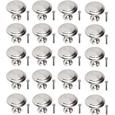 20er Möbelknauf Pilzförmiger 30mm Schubladengriff Edelstahl Rund Silber mit Schrauben Image