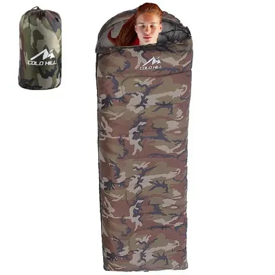 Winter Sleeping Bag Waterproof Camo Sleeping Bag With Compression Sack 4 Season Warm & Cool Weather Portable Camo Sleeping Bag
