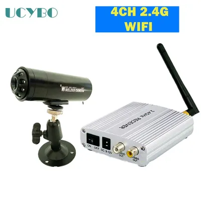 2.4GHZ Wireless camera video audio cctv security system WIFI receiver transmitter outdoor Night vision wireless surveillance kit