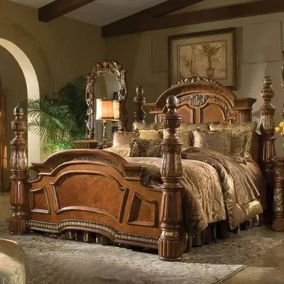 High quality American high-grade birch bedroom furniture set big bed furniture set big bed furniture