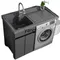 CX Alumimum Washing Machine All-in-One Cabinet Height with Washboard Sink