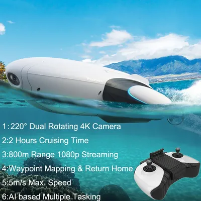 Underwater Fishing Drones with Camera HD 4K GPS Drone automatically Returns 800m Remote Tow Hook