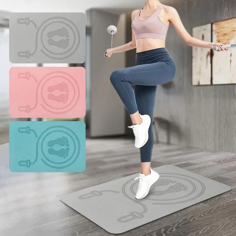 6mm Jump Rope Mat TPE Material Anti Shock Anti Noise Exercise Mat for Home Gym Workout Fitness Yoga Pilates Floor Protection