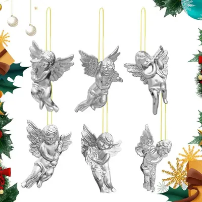 Mini Christmas Tree Angel Christmas Tree Ornaments Set 6PCS Angels To Hang On Christmas Tree Christmas Party Decorations