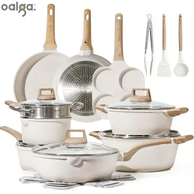 3 Pcs Cookware Sets Nonstick Cooking Pots Set Granite Induction Cookware Non Stick Cooking Set