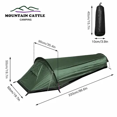 Ultralight Camping Tent Backpacking Tourist Tent Outdoor Sleeping Bag Bivy Bag Tent Waterproof Single Person Travel Bivvy Tent