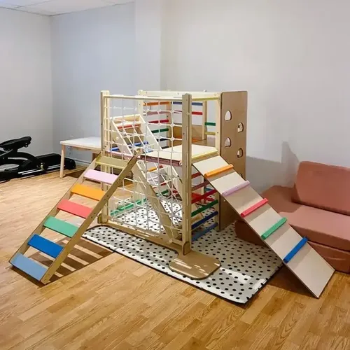 Kids Wooden Climbing Frame for Children Montessori Triangle Climbing Toddler Indoor Gym Playground Climber Climbing Machine