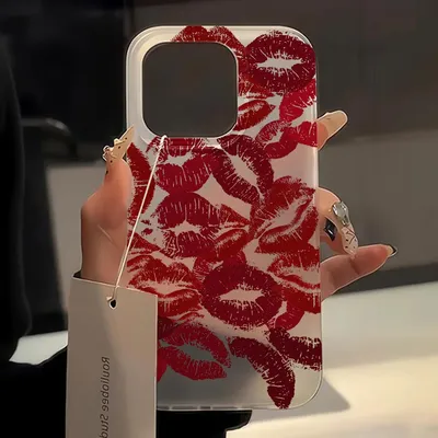 Lip Printed Phone Case For iPhone 11 Case iPhone 12 13 14 15 16 Pro Max Plus 12 Mini Sexy Lips Kiss