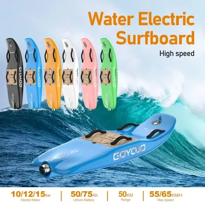 High-Speed Electric Surfboard for Adults, 12/15 KW Water Jet Surfing Board, Hybrid Fiber Construction Surf Board Speed 65 KM/h