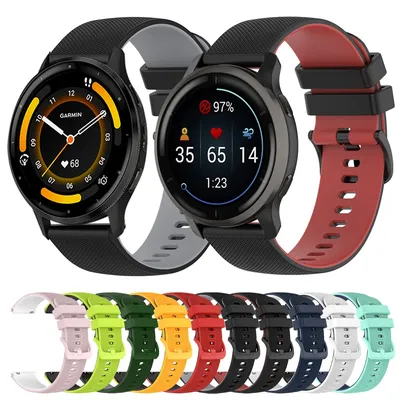20mm 22mm Strap For Garmin Forerunner 255 265 245 Music 645 Silicone Bracelet for Garmin Vivoactive 4 3 Venu 2 3 SmartWatch Band