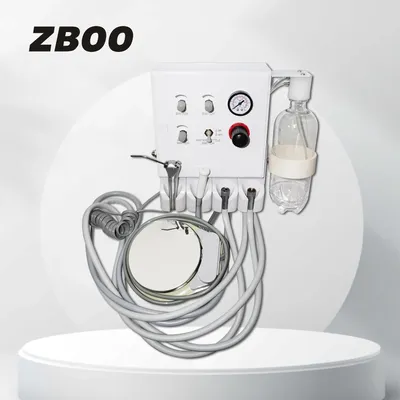 Portable Dental Turbine Unit 2Holes/4Holes 3 way syringe Foot Pedal Work With Air Compressor Dental Handpiece Dental Equipment