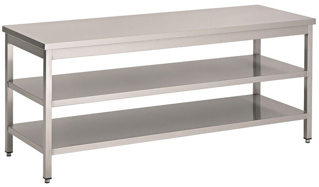 Combisteel Arbeitstisch mit 2 Böden aus Edelstahl 1100x600x900mm Image