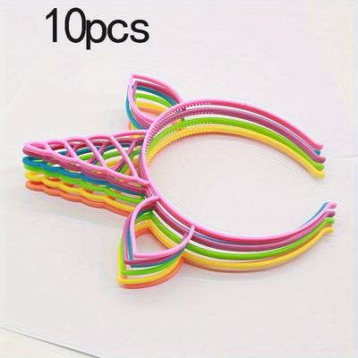 TEMU 10pcs Unicorn Headbands For Girls - Plastic Hair Accessories For Teen & Adult Party Favors - Magical Hair Bands For Birthday & Celebration Decor