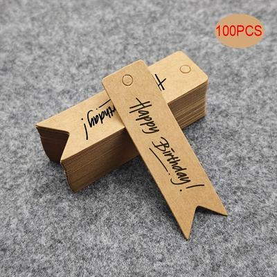 TEMU 100pcs Gift Tags - Kraft Paper Hanging Cards For Party Favors, Gifts & Decorations, Ideal For Anyone