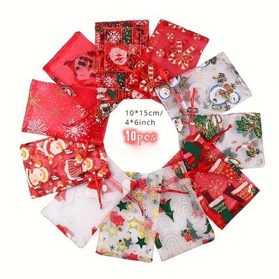 TEMU 10pcs Christmas Gift Bags Drawstring - & Reusable For Weddings, , And