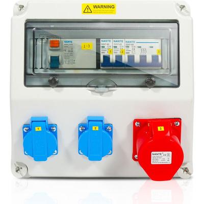 Stromverteiler Baustromverteiler Verteiler Wandverteiler cee Kraftstrom Steckdose IP44 für Image