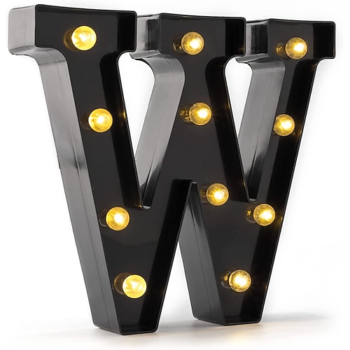 LED Alphabet- arabische Leuchtschriftzüge batteriebetriebene schwarze Buchstaben-LED für Events Hochzeiten Partys Geburtstage Heimbar neu gestaltetes cooles Schwarz für Halloween Image