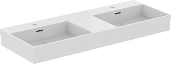 Ideal Standard Doppel-Waschtisch Extra 1215 mm je 1 Hahnloch mit Überlauf Weiss m. IP, R0539MA R0539MA Image