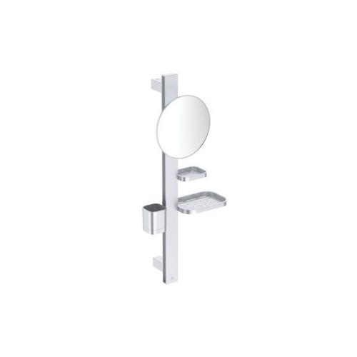 Ideal Standard Beauty Bar Accessoires-Kombi. Alu+ S700 mit Spiegel d:200mm Silver, BD589SI BD589SI