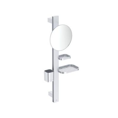 Ideal Standard Beauty Bar Accessoires-Kombi. Alu+ S700 mit Spiegel d:200mm Silver, BD589SI BD589SI Image