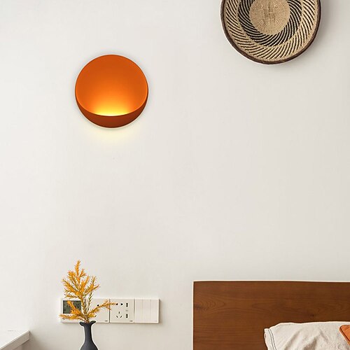 Moderne minimalistische runde aluminium led wand leuchte lampe innen moderne innen wand lichter schlafzimmer metall wand licht 110-240v 10w Image