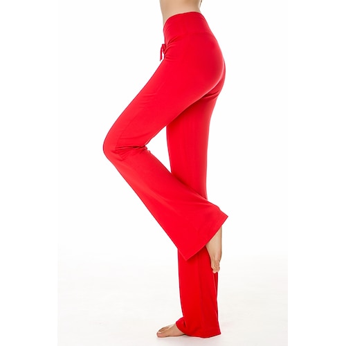 Damen Schlaghose breites Bein schnell trocknend Feuchtigkeitstransport hoch tailliert Yoga Fitness Fitness-Studio Trainingshose dunkelgrau pfauenseeblau h00109 weiß Modal Baumwolle Wintersport Aktiv Image