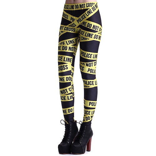 Per donna Collant Ghette Nero / Bianco Verde Blu Vita normale Casuale / sportivo Athleisure Fine settimana Yoga Stampa Elasticizzato Alla caviglia Comfort Cielo stellato Taglia unica / magro