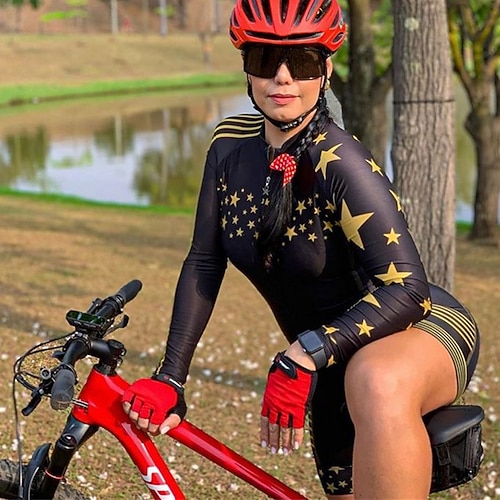 Radtrikot langarm mit Shorts Triathlon Triathlonanzug dunkelblau Fahrrad schnell trocknend Sport gemusterte Kleidung Bekleidung