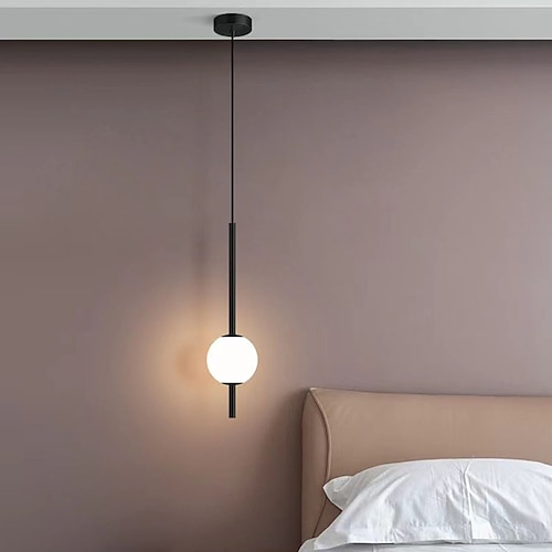 lampada a sospensione nordica lampada a sospensione a sfera in vetro lampada a sospensione a sfera in vetro camera da letto comodino lampada a sospensione lunga lampada a sospensione ristorante lampada da arredamento mensa bar