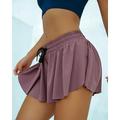 Per donna Gonne da tennis Gonne da golf Shorts da yoga 2 in 1 Traspirante Vita Alta Yoga Allenamento in Palestra Danza Pantaloncini Gonna-pantaloncini Pantaloni Lilla Nero Rosa Spandex Autunno Inverno