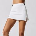 Per donna Gonne da tennis Gonne da golf Gonna Yoga 2 in 1 Sollevamento glutei Controllo addominale Vita Alta Allenamento in Palestra Corsa Fitness Gonna-pantaloncini Pantaloni Blocco di colori Bianco