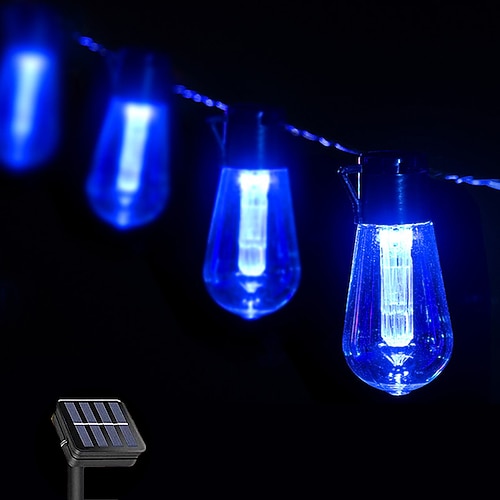 Solarbirnen-Lichterketten im Freien wasserdichte Retro-Glühbirnen-Lichterketten 3m-10leds 5m-20leds 7m-30leds für Café-Hochzeitsfest-Terrasse-Feiertagsdekoration IP65-Gartenlicht Image