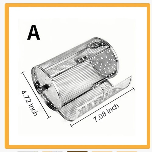 Drehgrill aus Edelstahl, 360-Grad-Drehspieß für gleichmäßiges Garen, multifunktionaler Ofen und Heißluftfritteuse kompatibel, leicht zu reinigen, unverzichtbar für Grill und Partys. Image