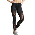 Per donna Pantaloni da yoga Trasparente Controllo addominale Sollevamento glutei Design Anatomico Vita Alta Fitness Allenamento in Palestra Corsa Collant Leggings Pantaloni Patchwork Nero Rete