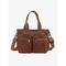Vintage Cord-Einkaufstasche mit mehreren Reißverschlusstaschen - lässige Handtasche für Damen