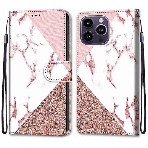 Handy Hülle Handyhüllen Für iPhone 14 Pro Max 13 12 11 Pro Max Mini Rückseite Mit Ständer Mit Handgelenkschlaufe Kartenfach Retro TPU PU-Leder Image