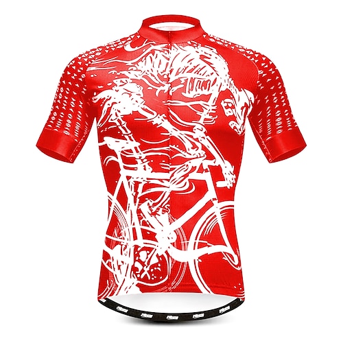 Herren Radtrikot Gemustert Zuckerschädel Skelett Kurzarm Fahhrad Trikot Oberteil mit 3 Gesäßtaschen Mountainbike MTB Straßenradsport Schnelltrocknend Frontreißverschluss Rückentasche Image