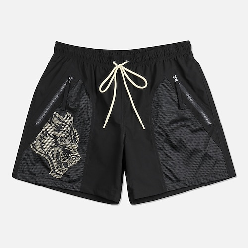 Herren Laufshorts Fitnessshorts Kordelzug Unterteile Sportlich Sommer Frühling Herbst Spandex Schnelltrocknend Weich Feuchtigkeitsableitend Atmungsaktiv Fitnesstraining Joggen Übung Sportbekleidung Image