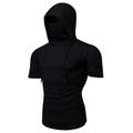Per uomo Felpa con cappuccio con maschera Maglia da corsa Coulisse Manica Corta Maglietta Streetwear Athleisure Autunno Tinta unita Cotone Calore Termico Morbido Traspirante Jogging Allenamento Corsa
