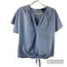 J. Crew Tops | J.Crew Blue Cotton Blend Tie Front Top | Color: Blue | Size: S