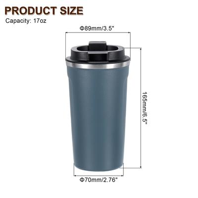 Insulated Travel Mug, 17 Oz Coffee Tumbler with Leakproof Lid