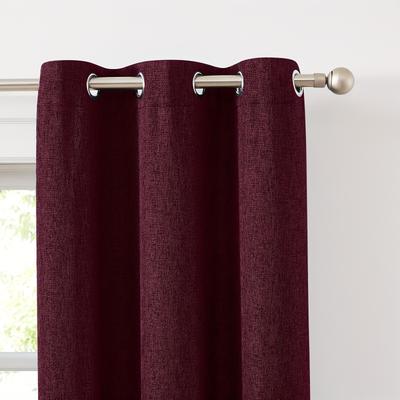 TEMU 2 Panels Linen Textured Room Darkening Curtains Silver Grommet Top Window Curtain Drapes For Bedroom, Living Room, Farmhouse