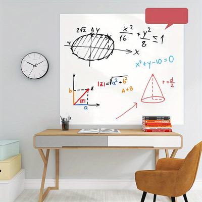 TEMU Whiteboard Wallpaper Sticker, Self-adhesive Texturized Durable Writable Surface For School Office Home Message Board, 17.71 Inches Wide - Available In 59.05 Inches And 78.74 Inches Lengths