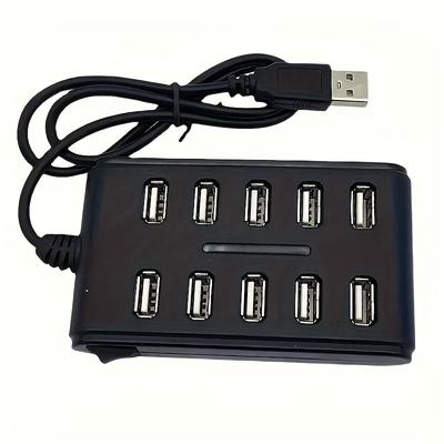 TEMU 10 In 1 Portable Usb Multiport Adapter, Usb Power Mode, â‰¤36v Operating Voltage, Abs Construction, Plug And Play, No Driver Required, Connects Multiple Devices Including Mouse, Keyboard, Flash Drive