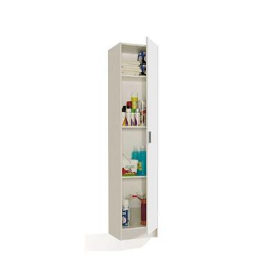 Altri - Besen- und Geräteschrank 37x37x180h cm mit 1 Tür mattweiß – Giacinto Image