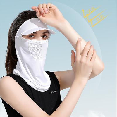 sunscreen mask headscarf women's outdoor golf sports sun hats cover the whole face, neck protection, uv protection ice silk veil