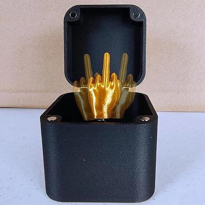 Middle Finger in Box for Adults Prank Gifts, 3D Printed Middle Finger in a Surprise Prank Pop up Gift Box, Annoying Gift Box with a Middle Finger Black Ring Box