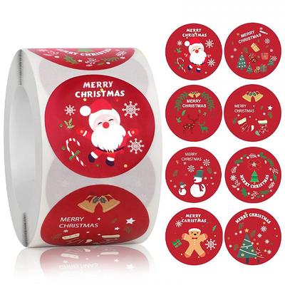 500pcs Merry Christmas Stickers Christmas Theme Seal Labels Stickers For DIY Baking Package Envelope Stationery Decoration Adhesive labels Happy Christmas Decorative labels Children's Toys Gift