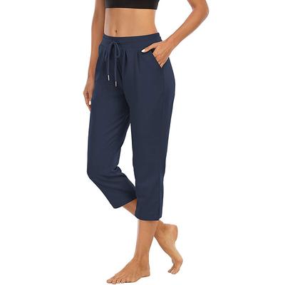 Women's Joggers Sweatpants Pocket Drawstring High Waist Capris Athletic Athleisure Breathable Quick Dry Moisture Wicking Yoga Fitness Gym Workout Sportswear Activewear Fashion Black Light Grey Dark